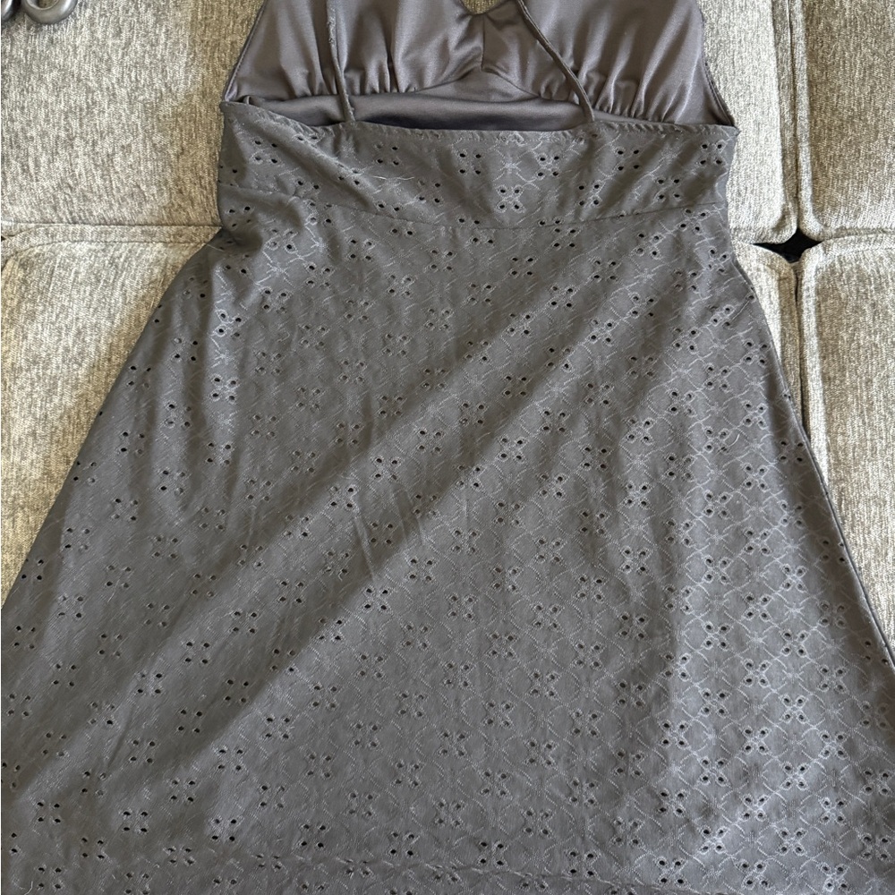 Elegant Gray Sleeveless Dress